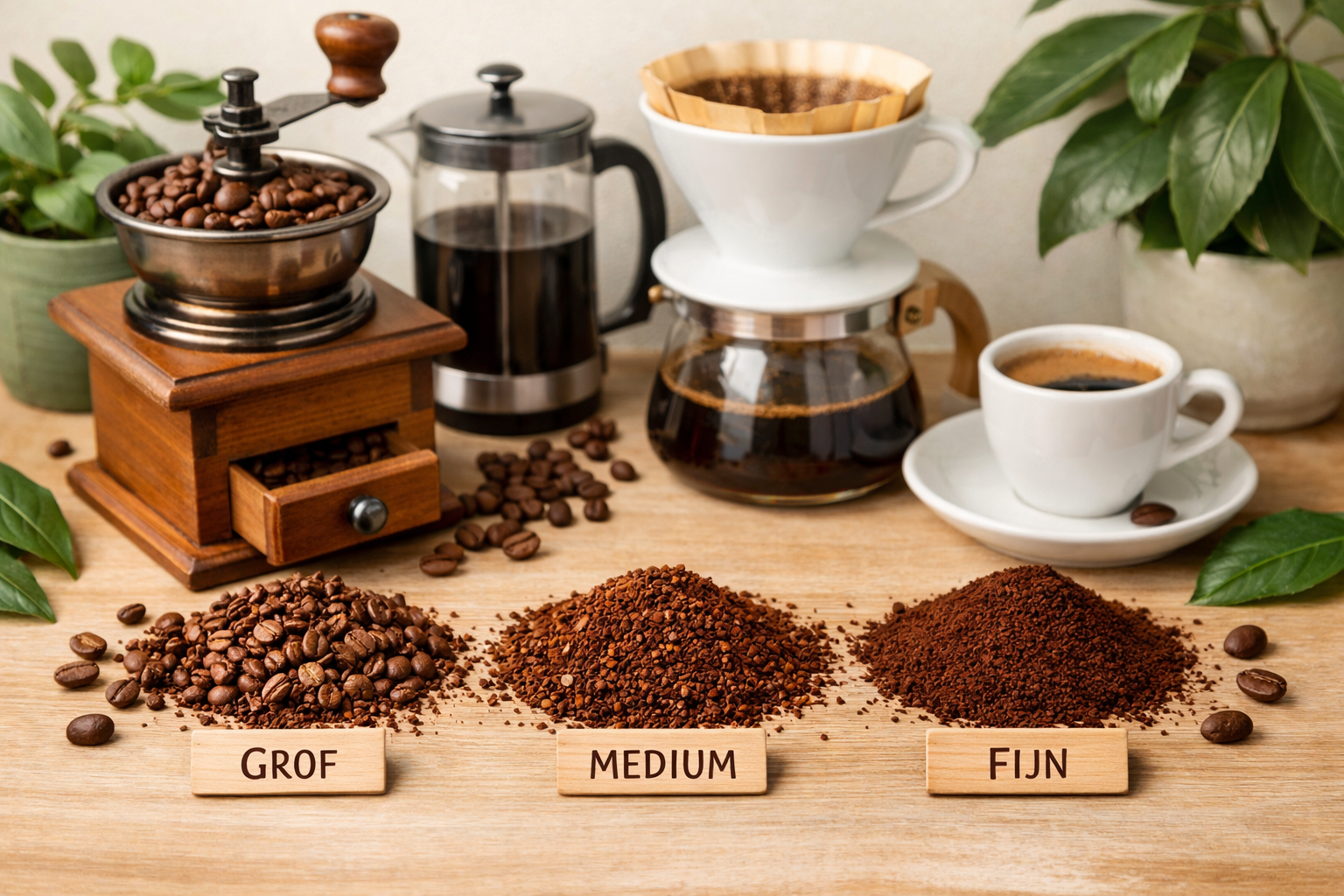 Koffiebonen malen: zo grof of fijn moeten ze zijn